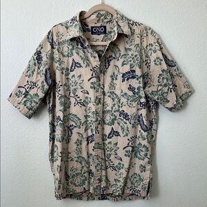 ONO men’s Floral Short Sleeve Button-Up Shirt